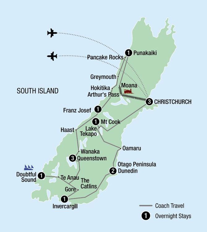14 Day Ultimate Best of the South Island Itinerary (Grand Pacific)