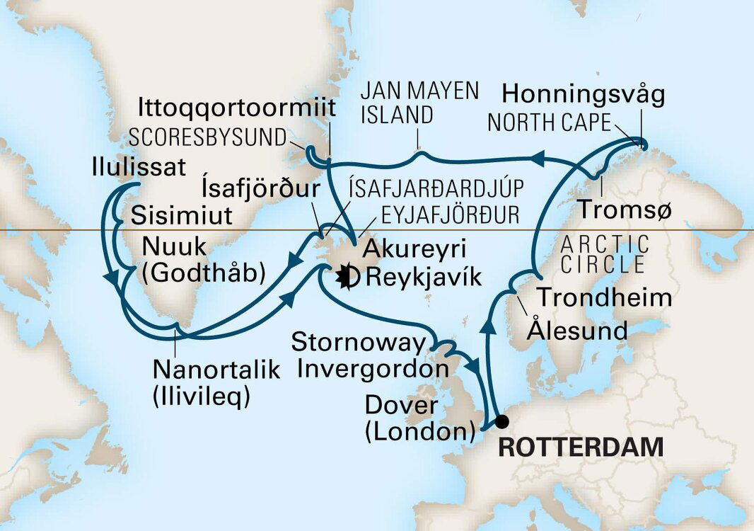 Arctic Circle Crossing Greenland And Iceland Holland America (28
