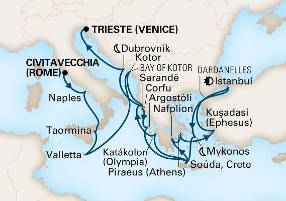 Cruises from Rome to Venice - 2023-2025 Seasons