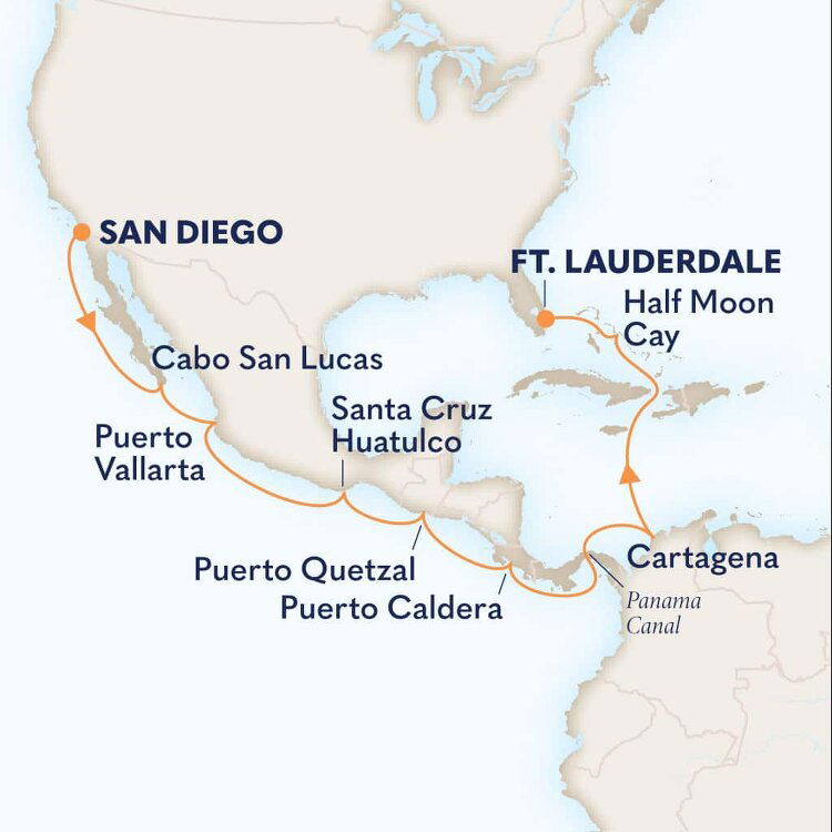 Panama Canal Holland America (15 Night Cruise from San Diego to Fort Ft Lauderdale To Memphis 2025