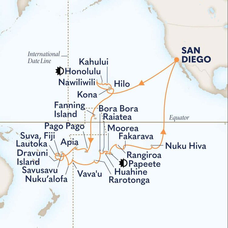 52 Day Tales Of The South Pacific Itinerary (Holland America)