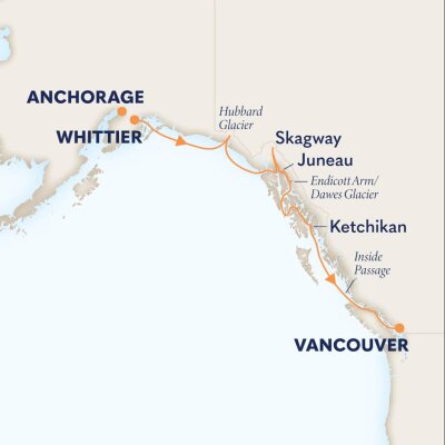 Cruises from Anchorage to Vancouver - 2025-2027 Seasons