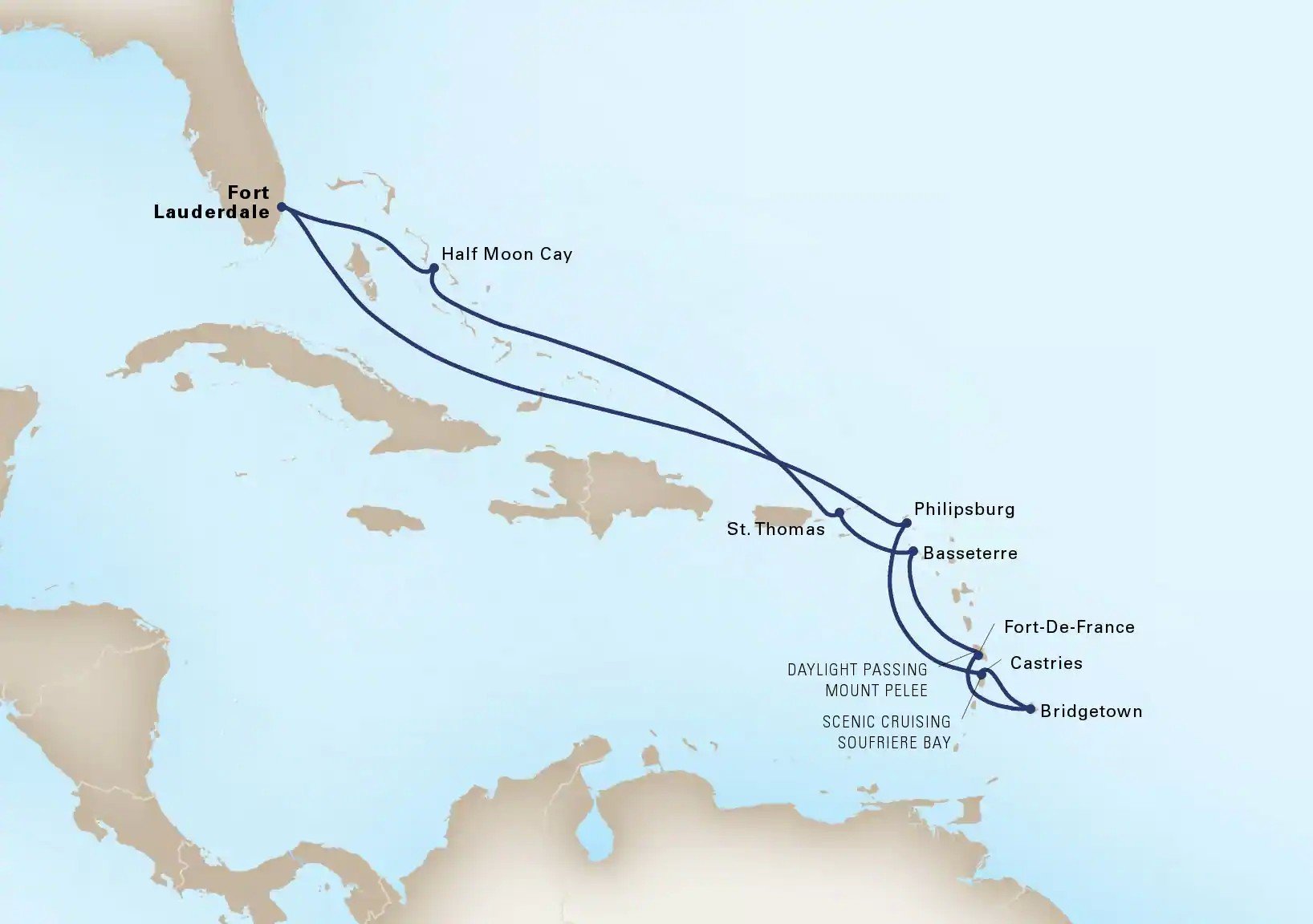 Southern Caribbean Wayfarer - Holland America (11 Night Roundtrip ...