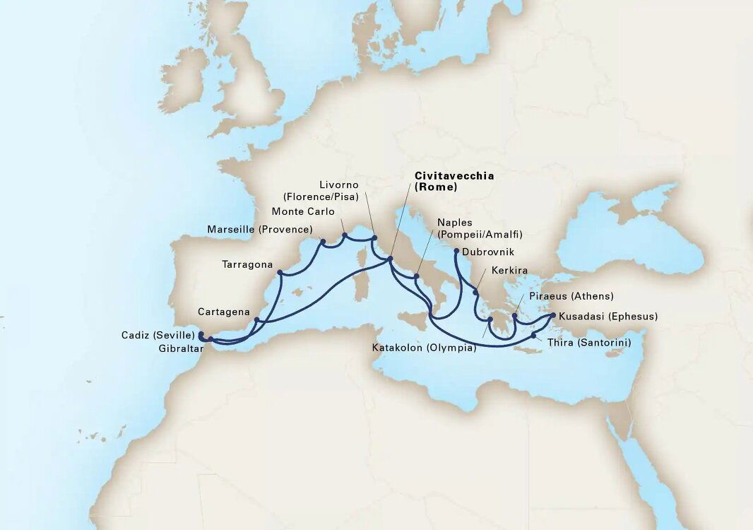 Best Of The Mediterranean - Holland America (20 Night Roundtrip Cruise ...