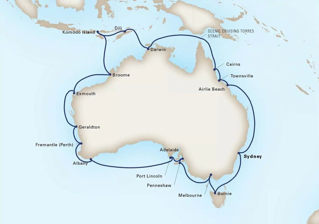 australia circumnavigation cruise 2024