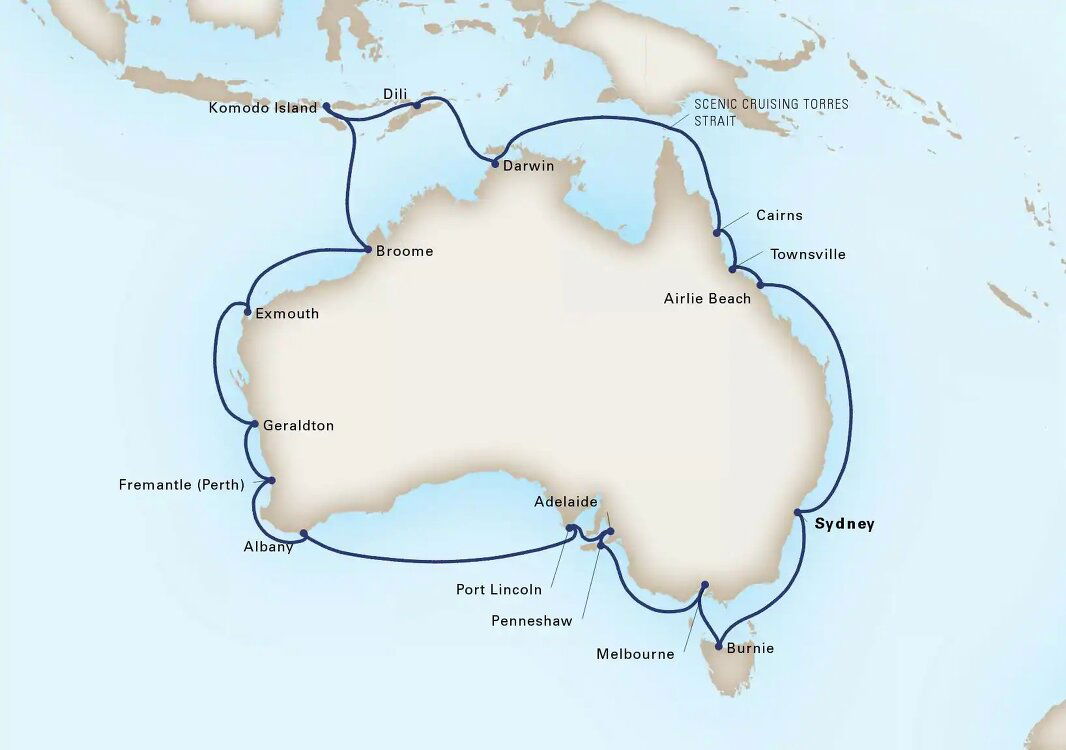 Australia Circumnavigation Holland America (32 Night Roundtrip Cruise