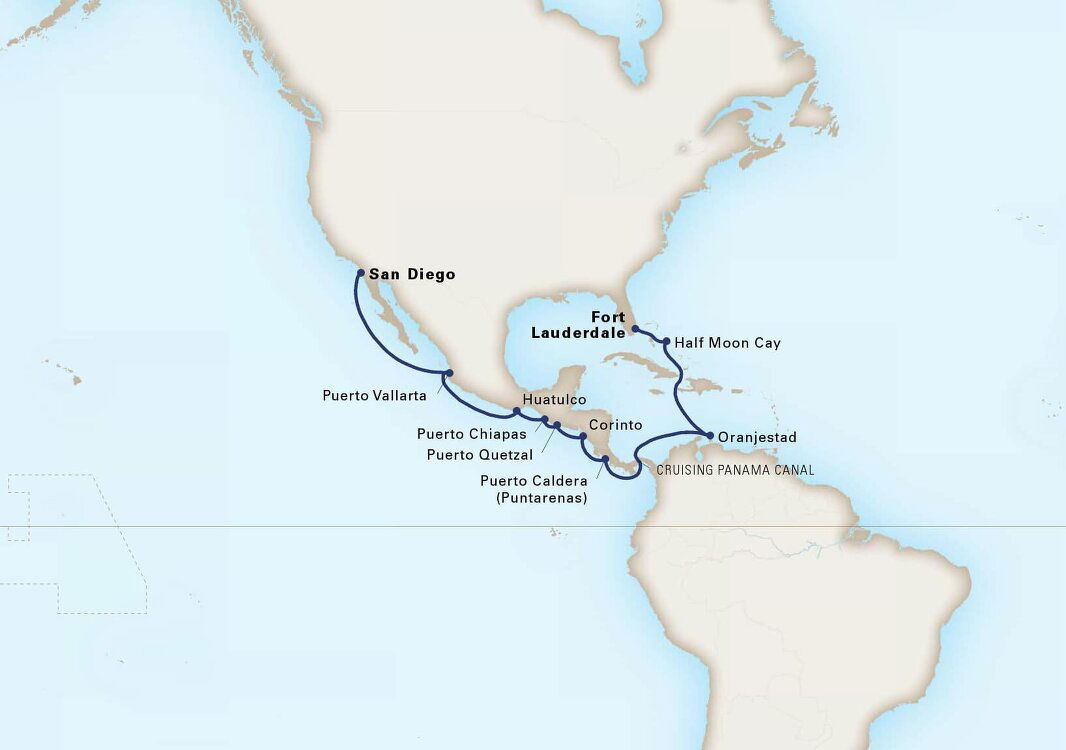 Panama Canal Holland America 17 Night Cruise From San Diego To Fort Lauderdale
