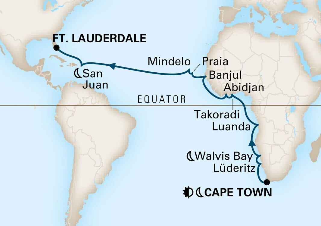 Grand Africa Voyage Holland America (27 Night Cruise from Cape Town