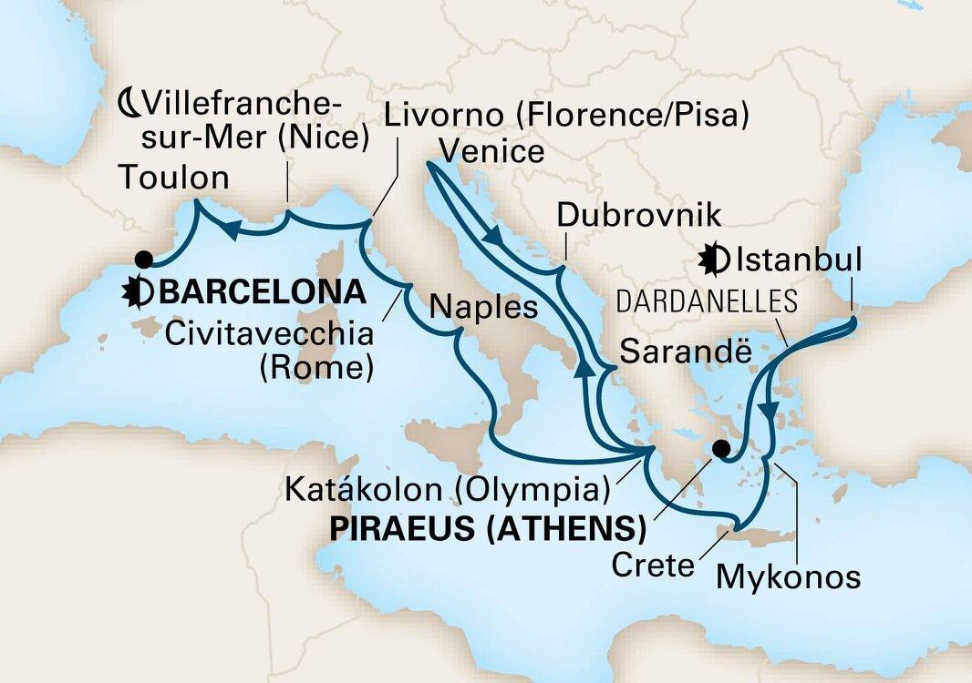 Aegean Sunsets & Mediterranean Romance Holland America (19 Night