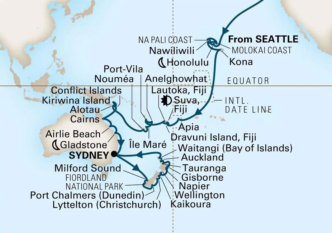 51 day cruise from seattle to sydney