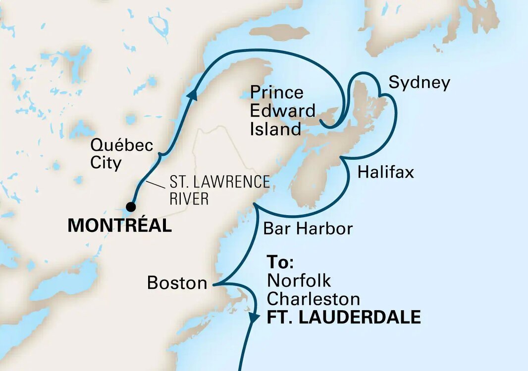 holland america cruise from montreal to fort. lauderdale