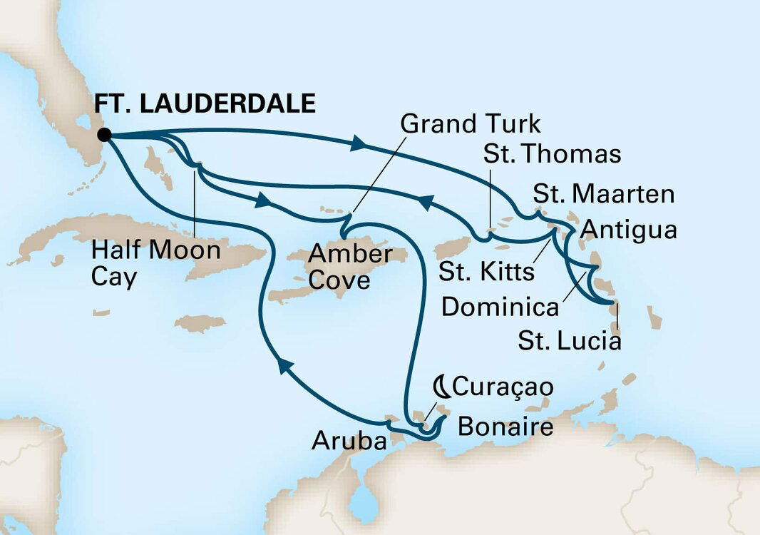 22 Day Southern Caribbean Wayfarer & Seafarer Itinerary (Holland America)
