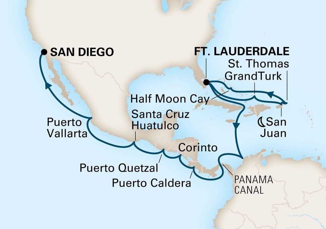 Eastern Caribbean & Panama Canal Holland America (21 Night Cruise