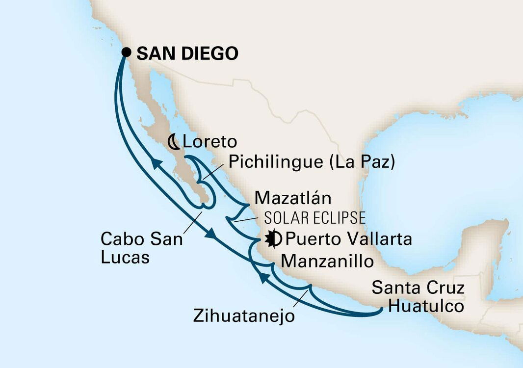 Solar Eclipse & Mexican Riviera Holland America (14 Night Roundtrip