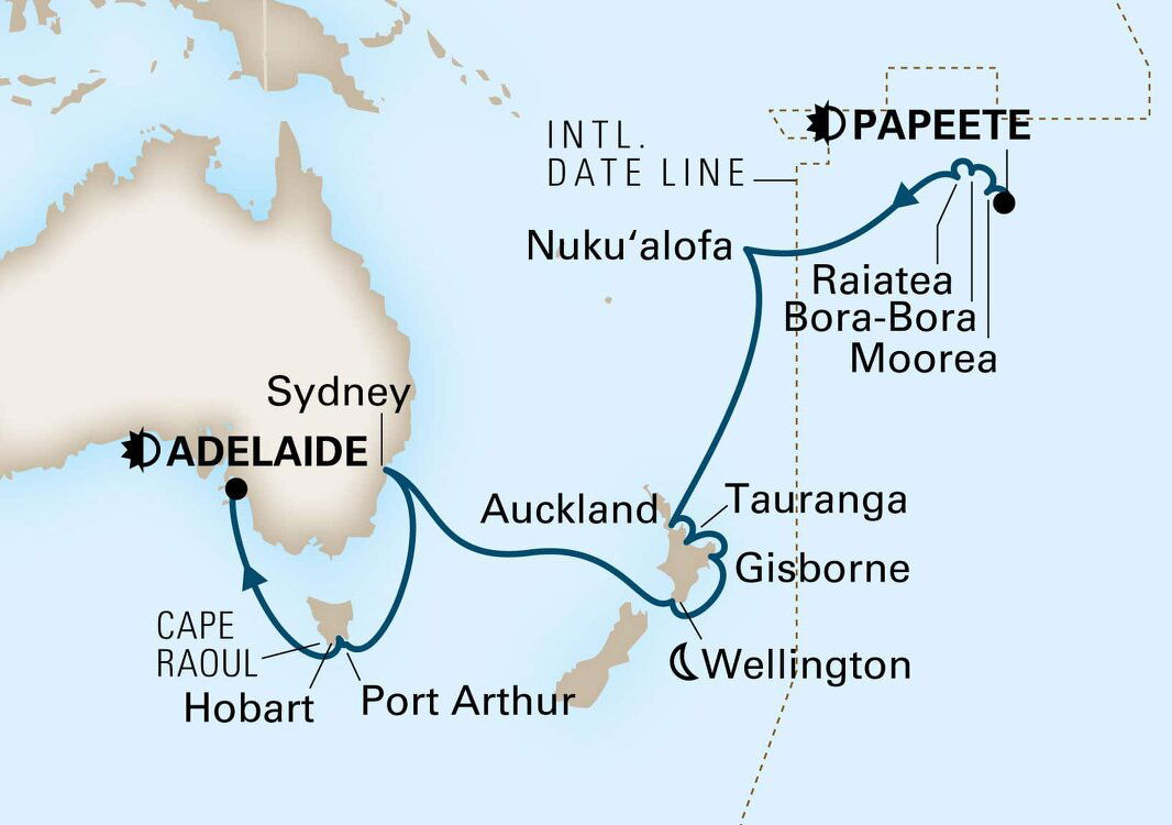 Grand World Voyage Holland America (26 Night Cruise from Papeete to