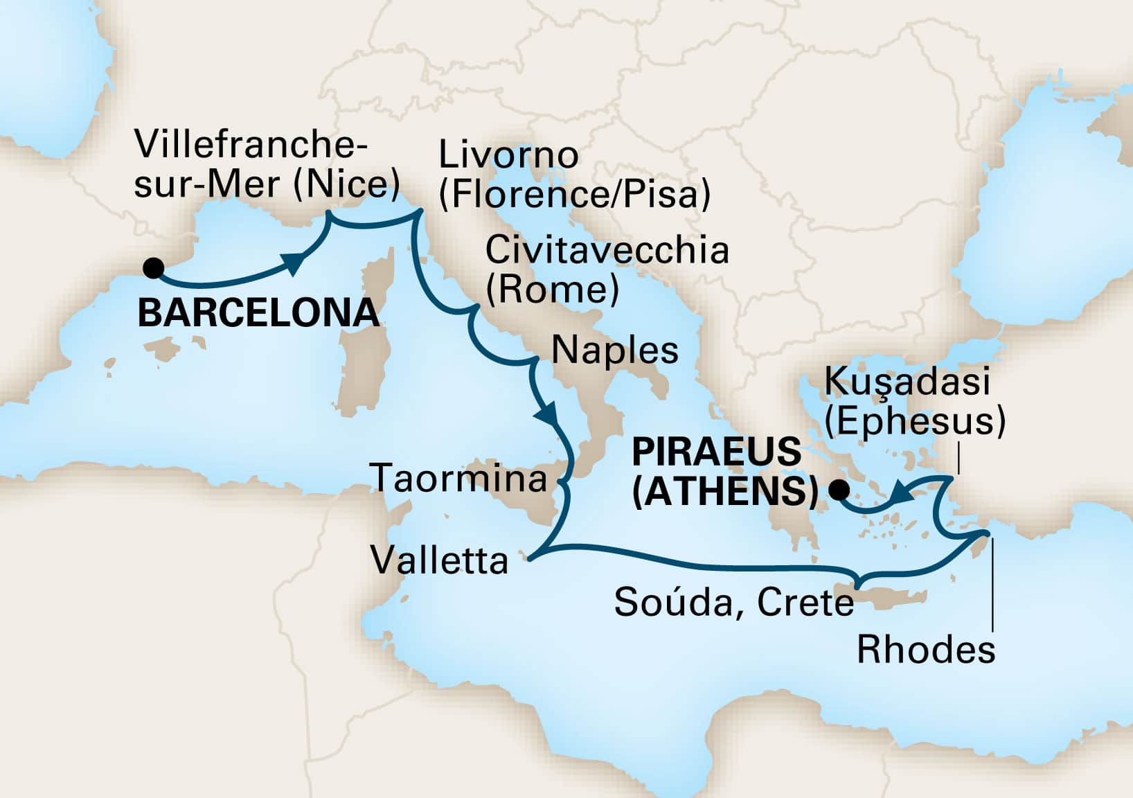 Mediterranean Odyssey - Holland America (11 Night Cruise from Barcelona