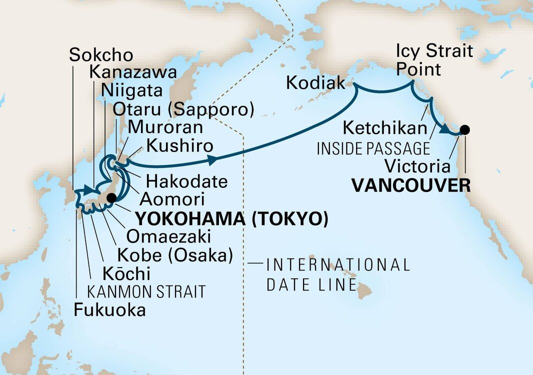 cruise from japan to canada