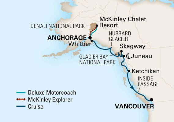 Cruises from Anchorage to Vancouver - 2023-2025 Seasons