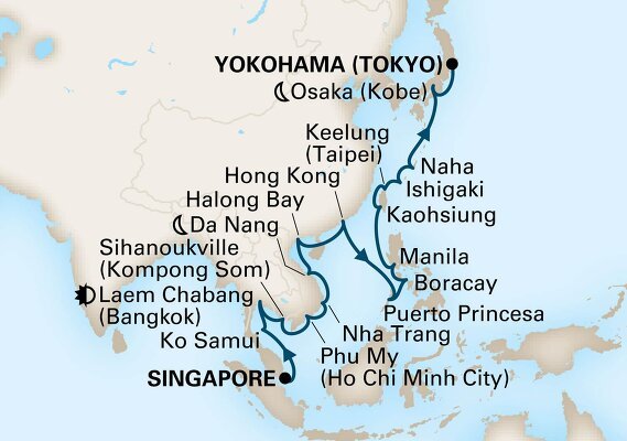 12 night singapore to tokyo cruise