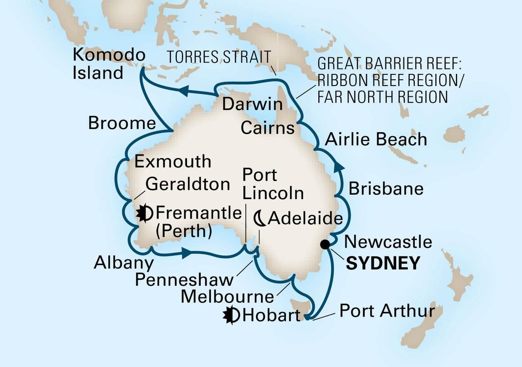 Australia Circumnavigation Holland America (35 Night Roundtrip Cruise