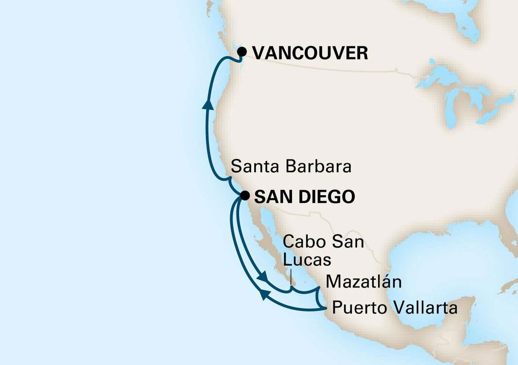 Mexican Riviera & Pacific Coast Holland America (11 Night Cruise from