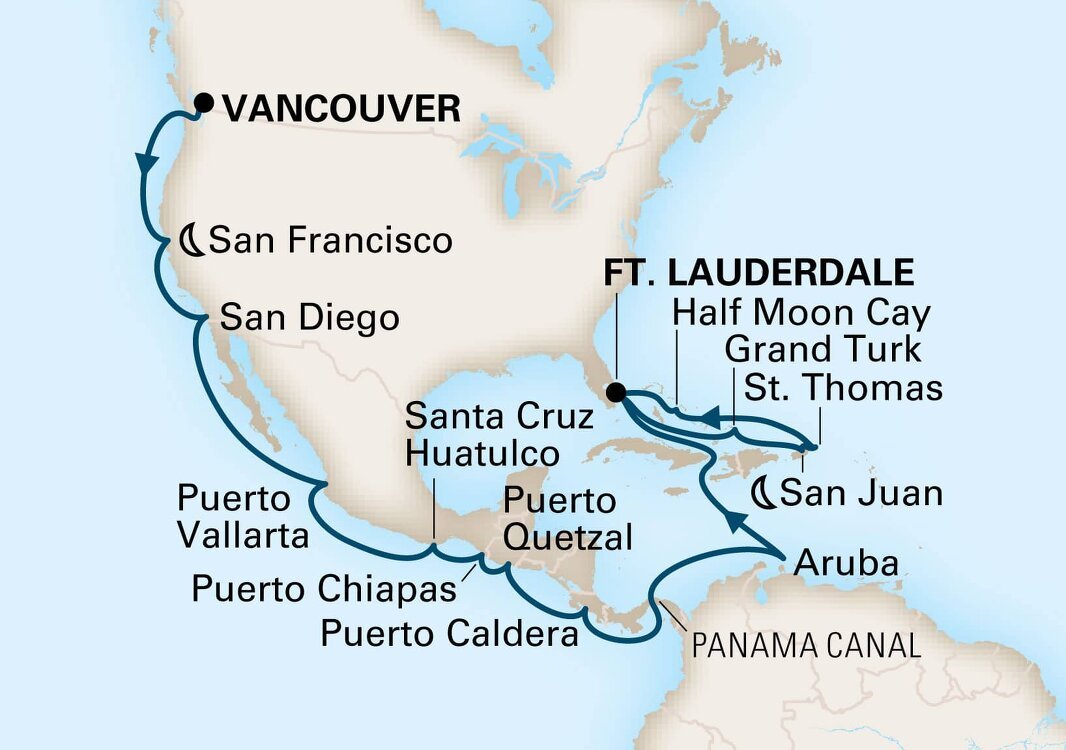 Panama Canal & Eastern Caribbean - Holland America (28 Night Cruise ...