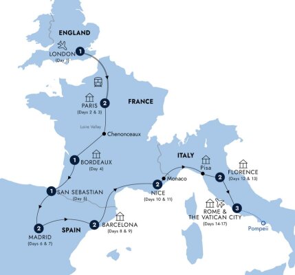 Tours from London to Rome - 2025-2027 Seasons