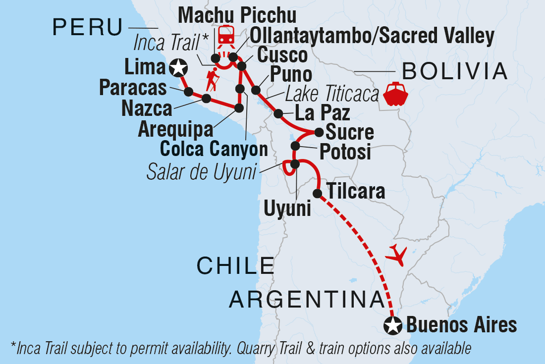 Peru, Bolivia Argentina Adventure Intrepid (35 Days From Lima