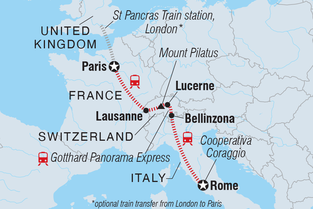 Paris to Rome by Rail Intrepid (10 Days From Paris to Rome)