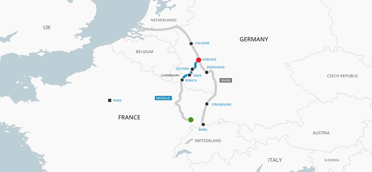 Map of the Moselle River