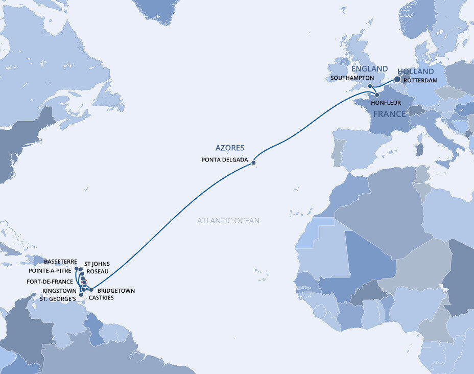 25 Day MSC Grand Voyages Itinerary (MSC Cruises)