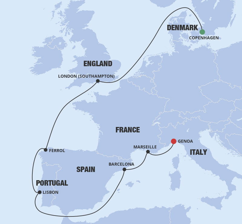 Northern Europe MSC Cruises (10 Night Cruise from Copenhagen to Genoa)