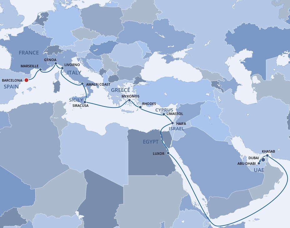 MSC Grand Voyages MSC Cruises (23 Night Cruise from Dubai to Barcelona)