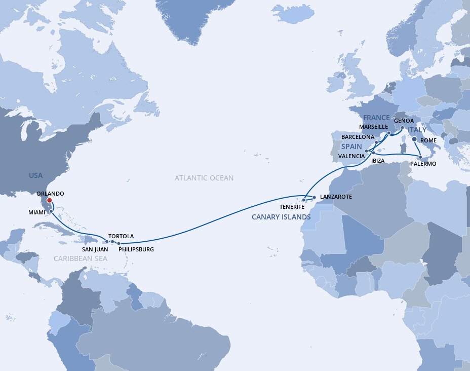 Transatlantic Cruises 2025 From Rome Lilia Teresa Transatlantic Cruises From Europe To Usa 2025