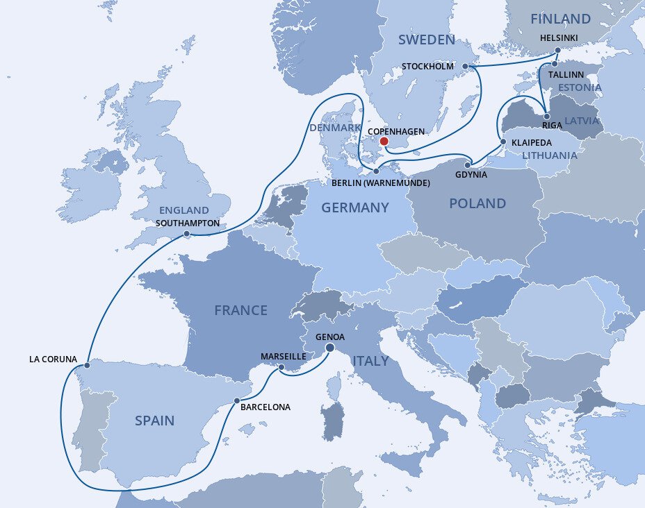 Northern Europe MSC Cruises (19 Night Cruise from Genoa to Copenhagen)
