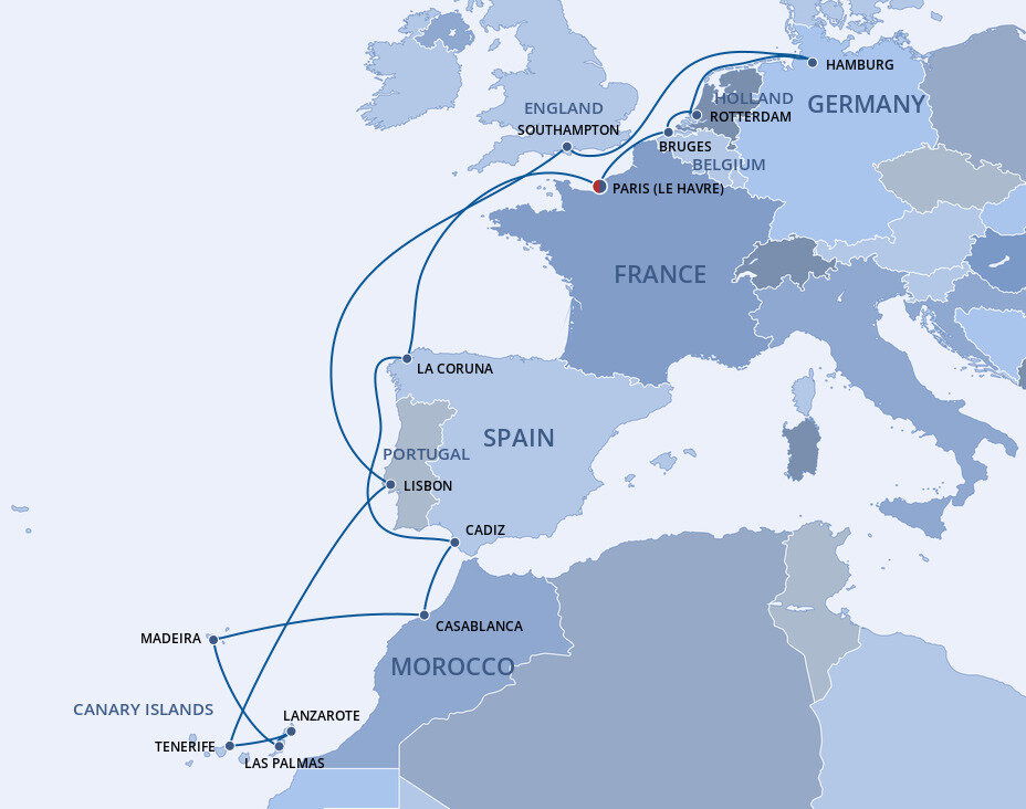 Msc Routes Northern Europe - MSC Cruises (21 Night Roundtrip cruise from Paris)
