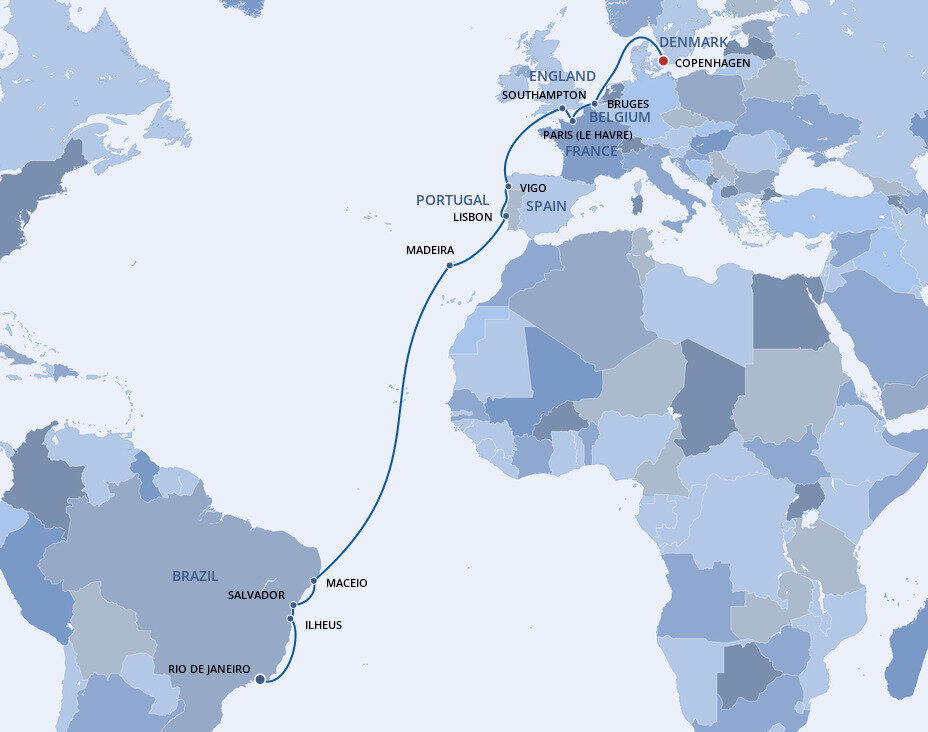 Msc Routes MSC Grand Voyages - MSC Cruises (20 Night Cruise from Rio de Janeiro to ...