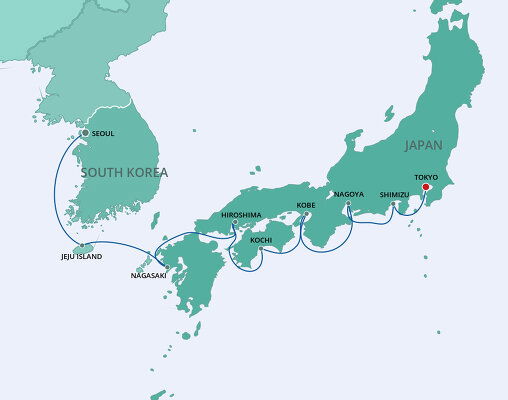  Japan Cruises - Norwegian Cruise Line (NCL) - 2025-2027 Seasons Illustration 