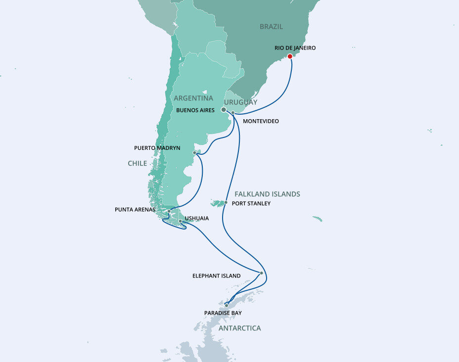 South America & Antarctica From Buenos Aires To Rio de Janeiro ...