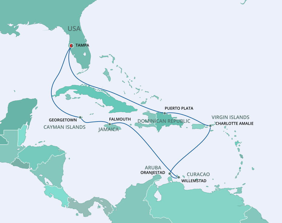 Southern Caribbean Tampa Norwegian Cruise Line (12 Night Roundtrip