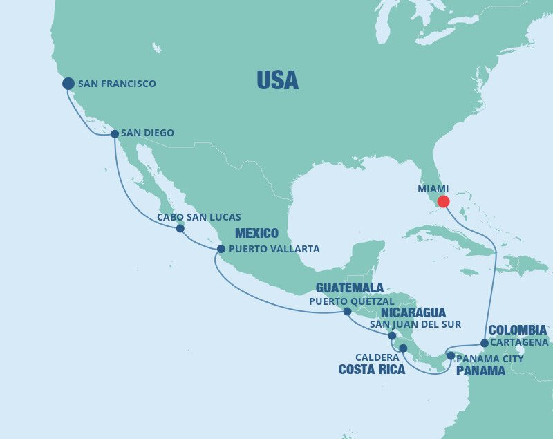 Repositioning Panama Canal Norwegian Cruise Line (17 Night Cruise