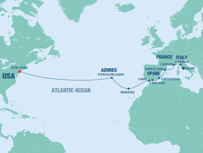 Rome to New York Norwegian Cruise Line (15 Night Cruise from Rome to