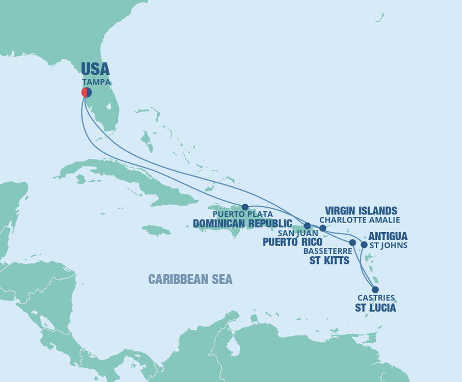 Southern Caribbean Tampa Norwegian Cruise Line 11 Night Roundtrip