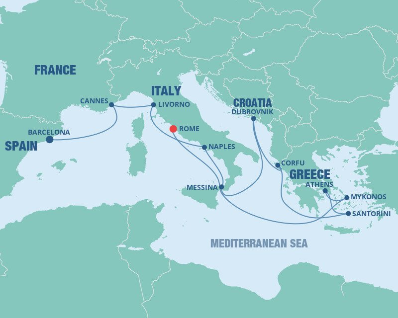 11 day mediterranean cruise from rome