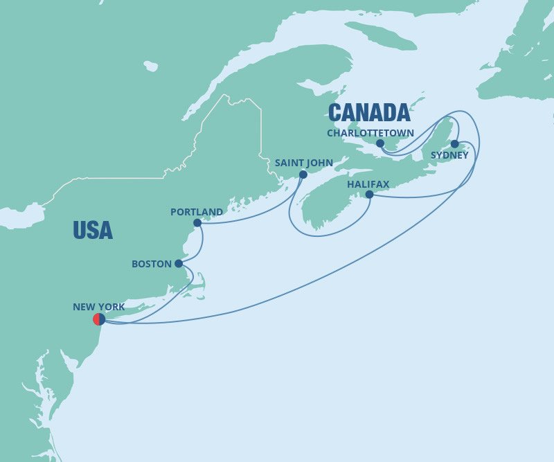 what cruise lines go to new england and canada