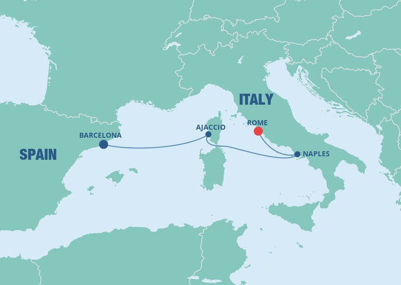 Barcelona to Rome Norwegian Cruise Line 3 Night Cruise from