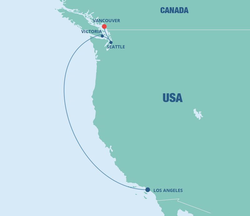 Los Angeles to Vancouver Norwegian Cruise Line (5 Night Cruise from