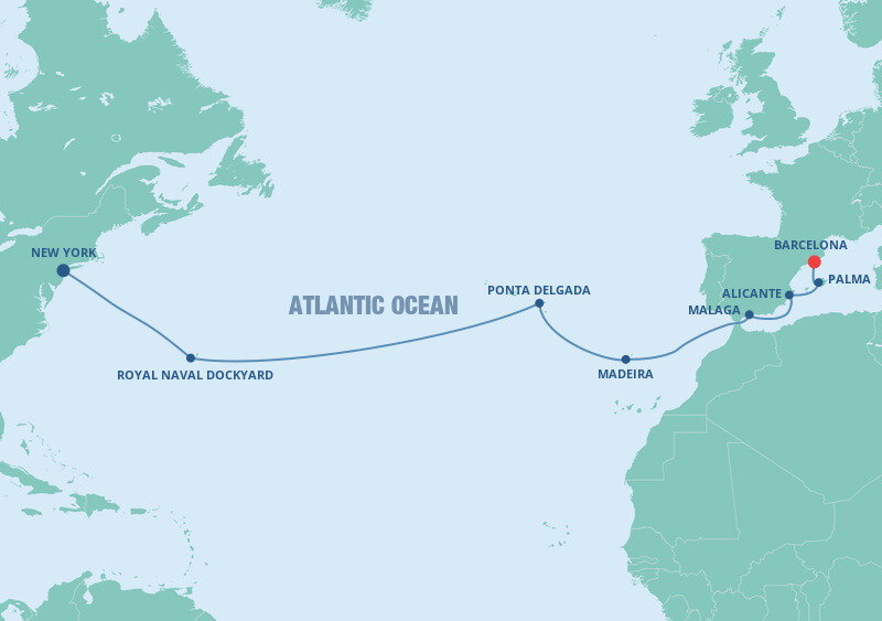 transatlantic cruise from new york to barcelona