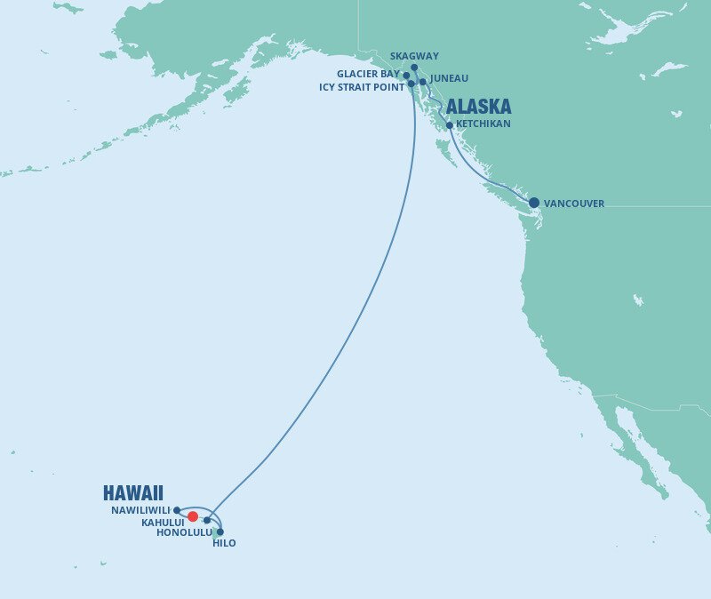 cruise from vancouver to alaska and hawaii