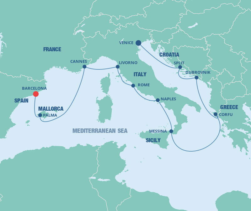 greece italy france spain cruise